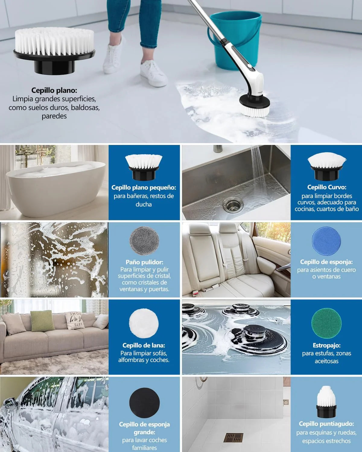 Cepillo Giratorio De Limpieza +Envió Gratis 🏠