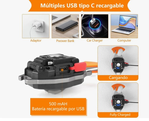 LLAVERO MULTIFUNCIONAL CON LUZ COB - LA HERRAMIENTA DEFINITIVA PARA EXTERIORES